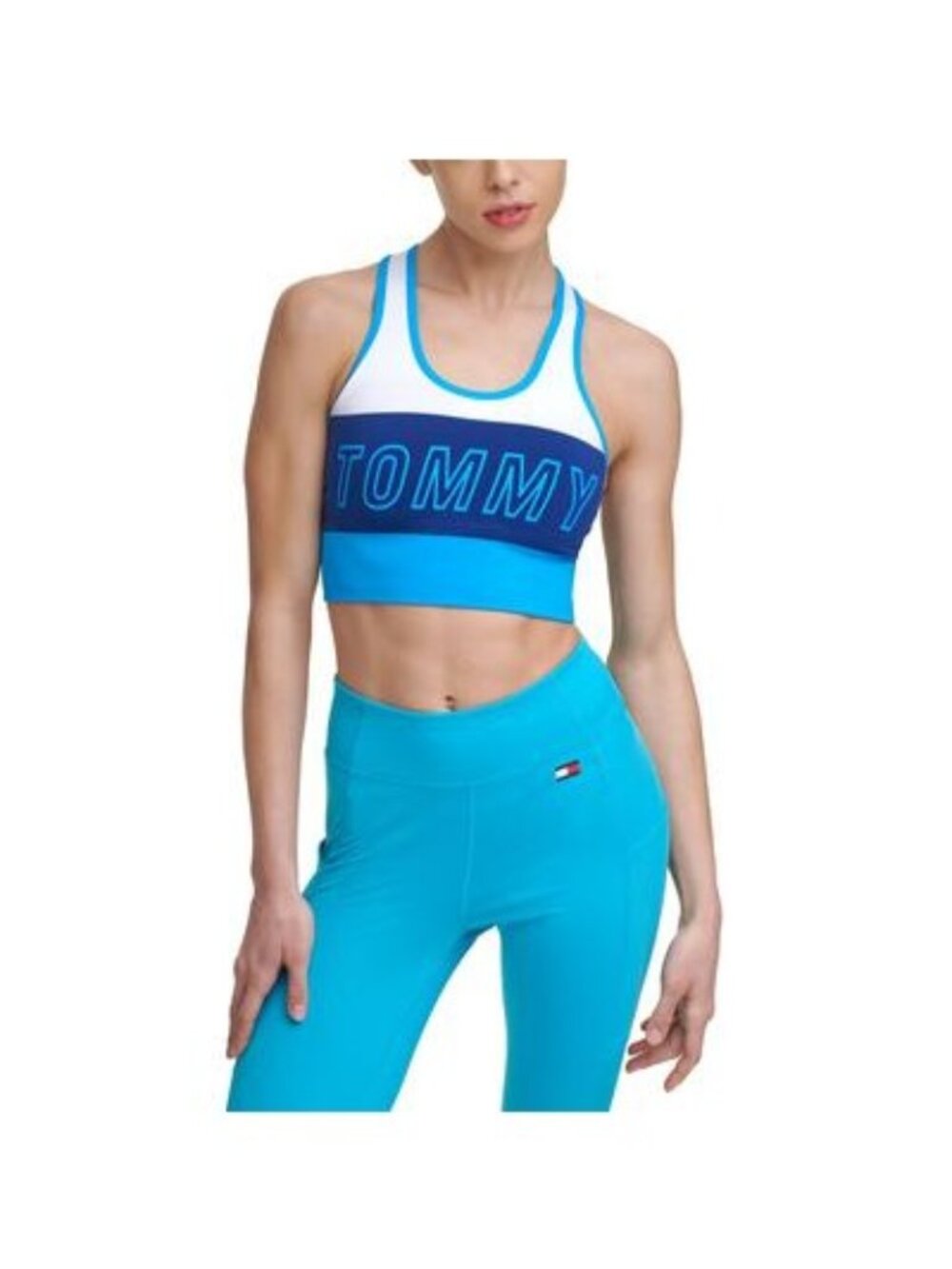 Tommy Hilfiger Womens Sports Logo Activewear Sports Bra Blue Size XS NWT